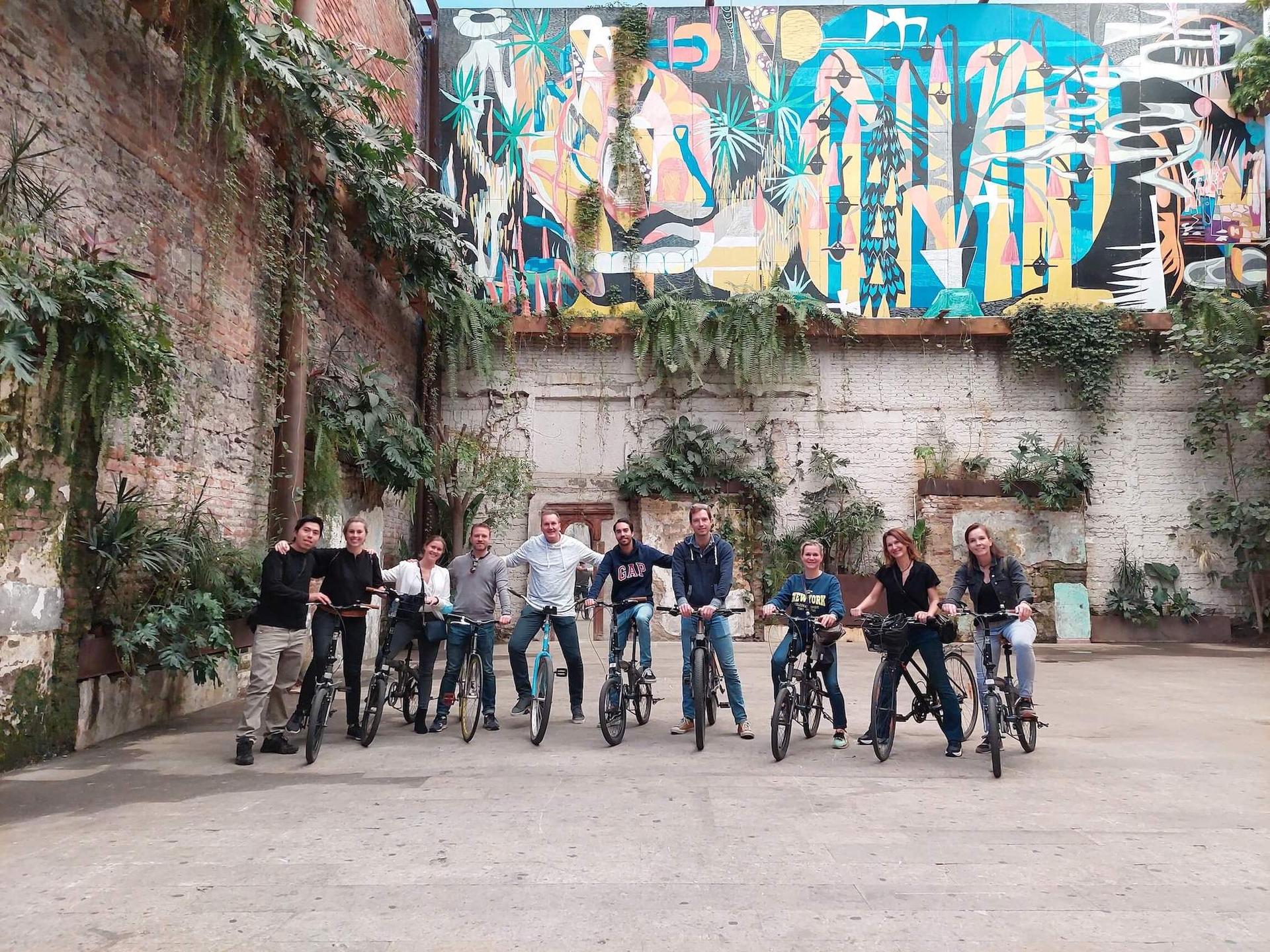Group of Bikers on a Bike Tour in Mexico City